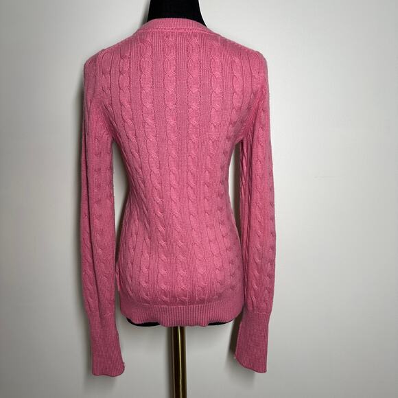 GAP Pink Cable Knit Sweater Women’s Medium | Crewneck Pullover Angora - Picture 3 of 7